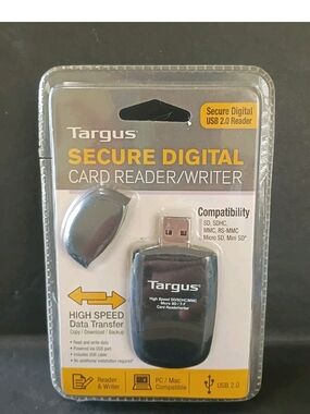 Targus Secure Digital SD Card Reader Writer USB High Speed For PC/Mac New